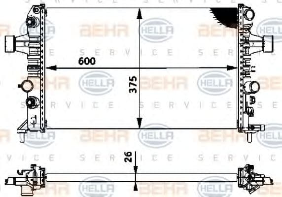 8MK 376 719-061 Behr Hella Радіатор охолодження двигуна для Opel Astra