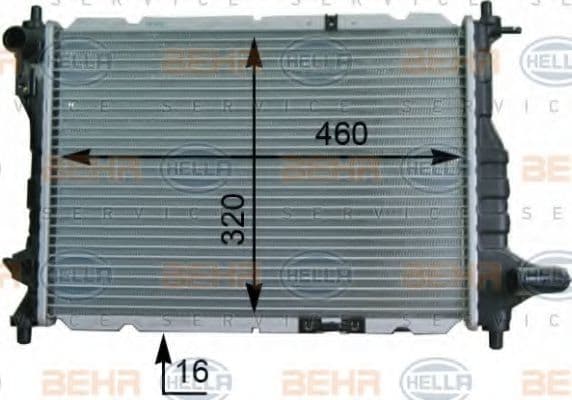8MK 376 748-721 Behr Hella Радіатор охолодження двигуна