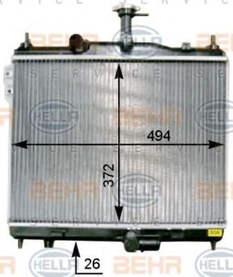 8MK 376 754-511 Behr Hella Радіатор охолодження двигуна для Hyundai Getz