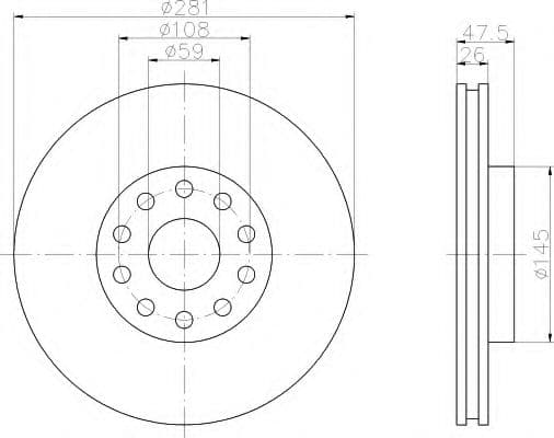 8DD 355 106-301 Behr Hella Тормозной диск