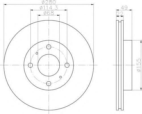 8DD 355 107-991 Behr Hella Гальмівний диск