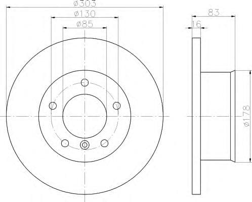 8DD 355 100-391 Behr Hella Гальмівний диск