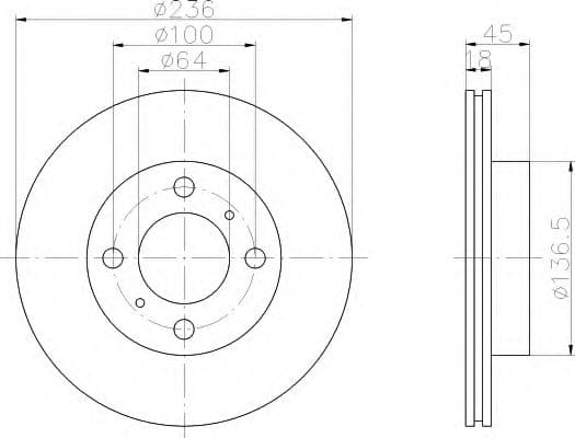 8DD 355 105-771 Behr Hella Гальмівний диск