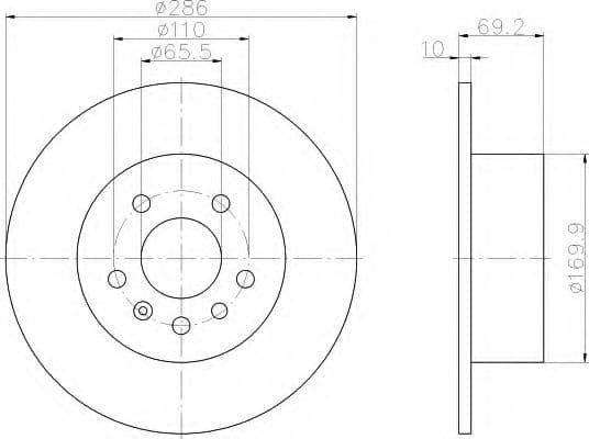 8DD 355 104-701 Behr Hella Гальмівний диск