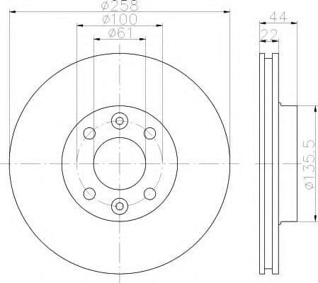 8DD 355 119-461 Behr Hella Тормозной диск