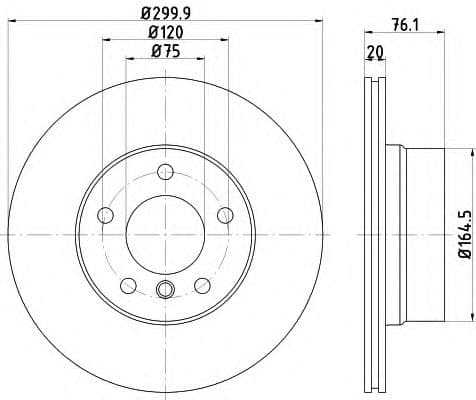 8DD 355 120-901 Behr Hella Гальмівний диск для BMW 1 Series