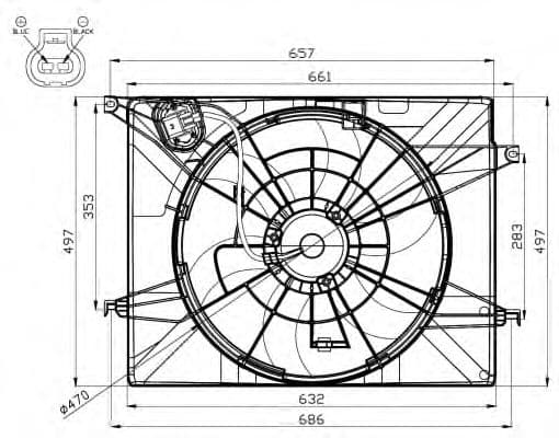 47561 NRF Вентилятор системы охлаждения двигателя для Kia Optima