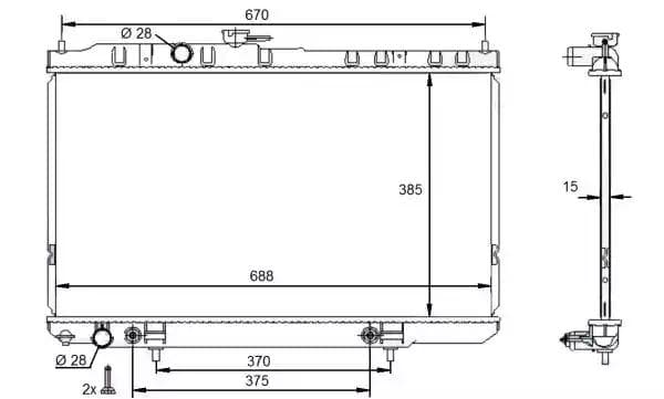 59100 NRF Радиатор охлаждения двигателя для Nissan Almera