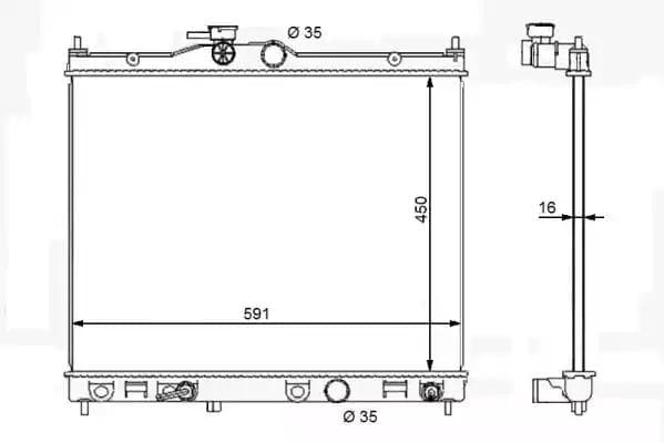 59119 NRF Радіатор охолодження двигуна для Nissan NV200