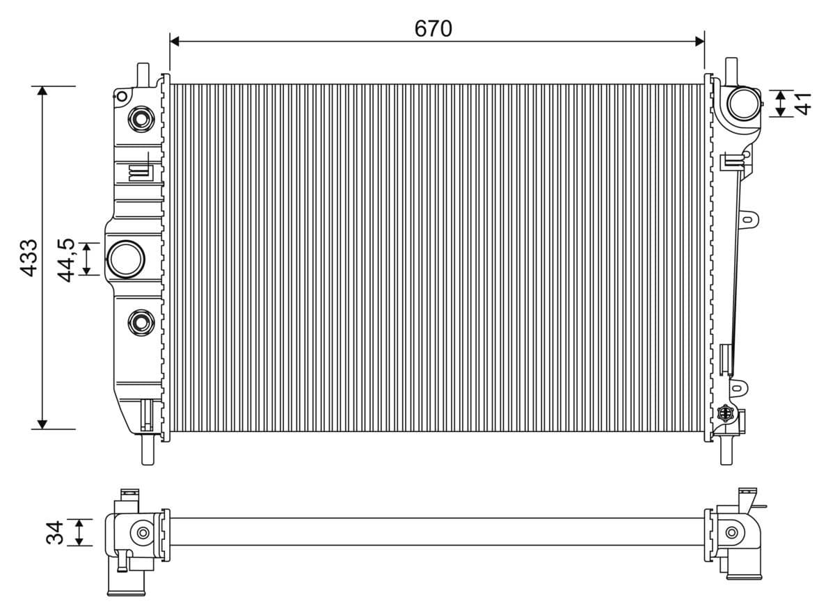 701274 Valeo Радиатор охлаждения двигателя для Jaguar XK