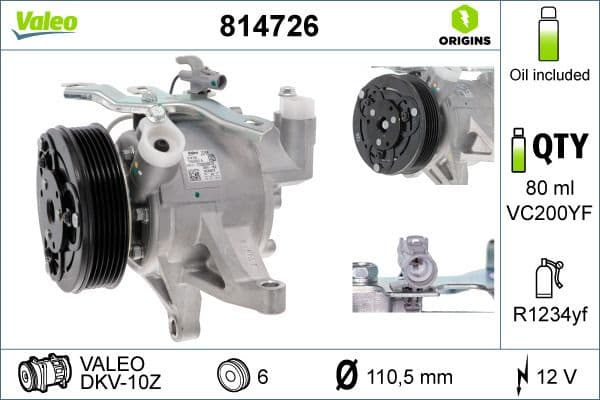 814726 Valeo Компресор кондиціонера для Subaru Impreza