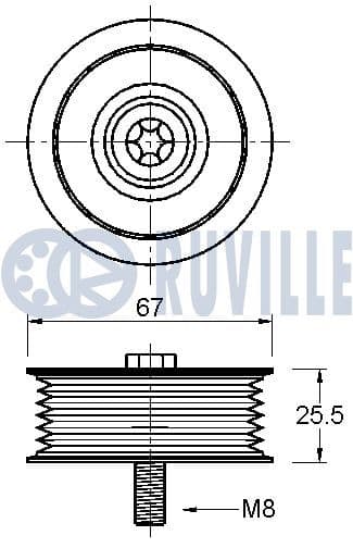 542203 Ruville Обвідний ролик поліклинового ременя