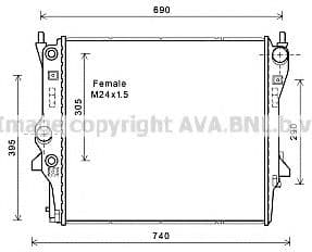 JR2053 AVA Quality Cooling Радиатор охлаждения двигателя