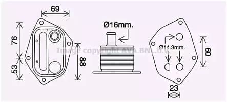 hy3459 AVA Quality Cooling Оливний радіатор двигуна