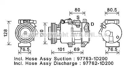 kak275 AVA Quality Cooling Компрессор кондиционера для Kia Carens