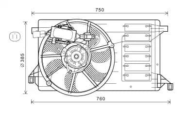 mz7554 AVA Quality Cooling Вентилятор системы охлаждения двигателя для Mazda 3