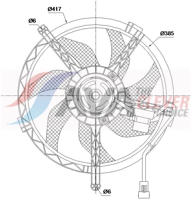 bw7663 AVA Quality Cooling Вентилятор системи охолодження двигуна