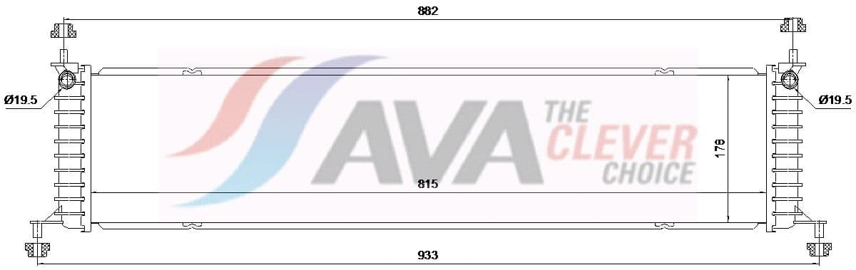te2003 AVA Quality Cooling Радіатор охолодження двигуна для Tesla Model S