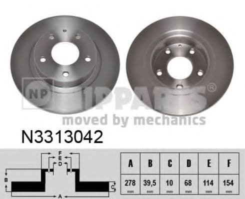 N3313042 Nipparts Тормозной диск для Mazda 6