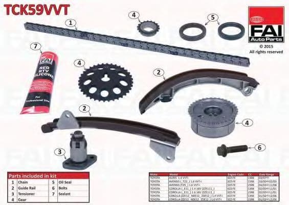 TCK59VVT Fai Комплект ланцюга ГРМ