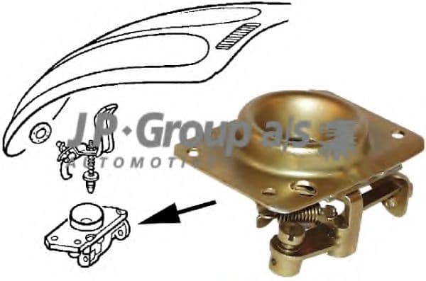 8187700906 JP Group Замок капота для Volkswagen Kaefer
