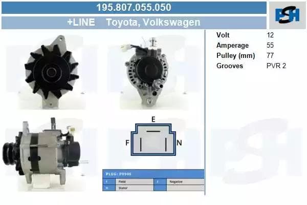 195807055050 CV PSH Генератор для Toyota Dyna