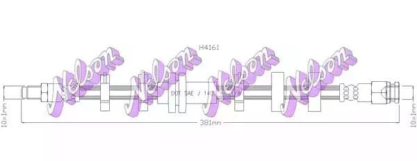 h4161 KAWE Тормозной шланг