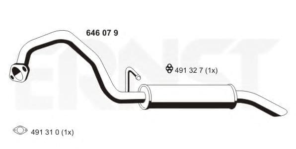 646079 Ernst Глушитель выхлопных газов конечный для Kia Sorento