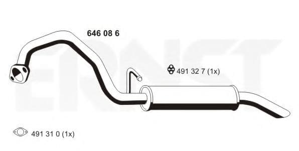 646086 Ernst Глушник вихлопних газів кінцевий для Kia Sorento