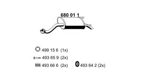 680011 Ernst Глушник вихлопних газів кінцевий для Honda Jazz