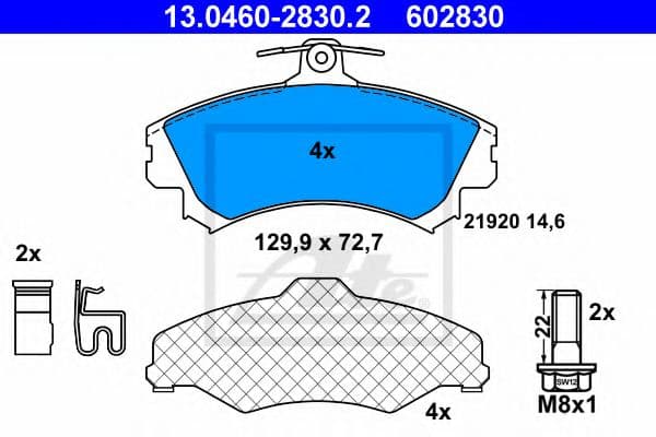 13.0460-2830.2 ATE Тормозные колодки