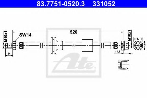 83.7751-0520.3 ATE Гальмівний шланг для BMW X3