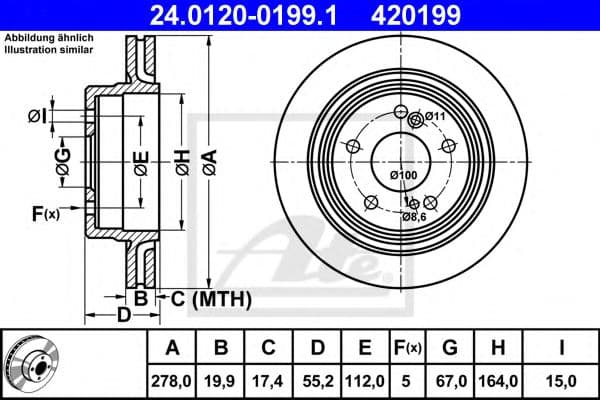 24.0120-0199.1 ATE Гальмівний диск