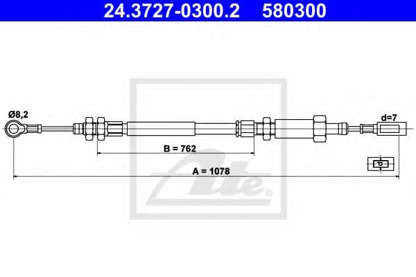 24.3727-0300.2 ATE Трос ручного гальма
