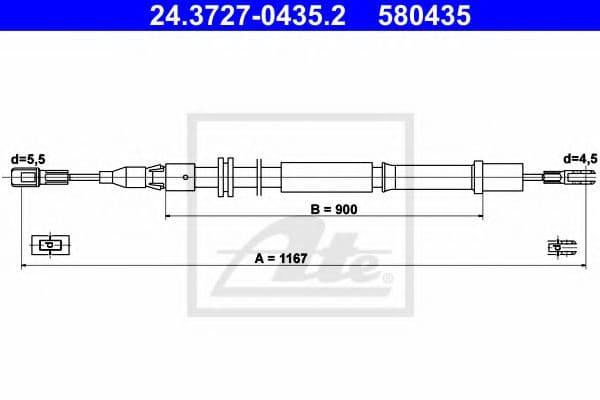 24.3727-0435.2 ATE Трос ручного гальма
