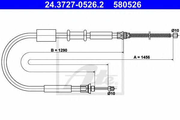 24.3727-0526.2 ATE Трос ручного гальма для Fiat Punto