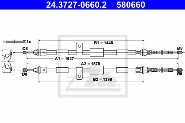 24.3727-0660.2 ATE Трос ручного гальма