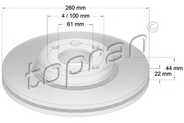 700 474 Topran Тормозной диск