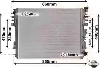 20012708 Van Wezel Радіатор охолодження двигуна для Dodge Ram