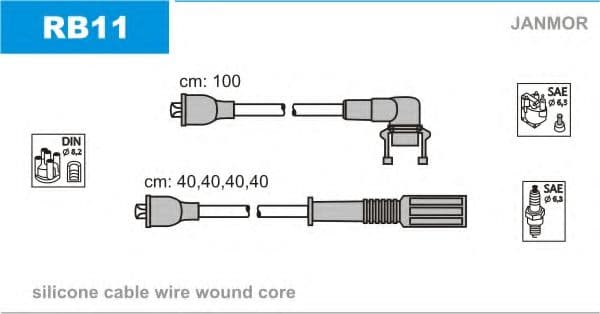 RB11 Janmor Комплект дротів запалювання