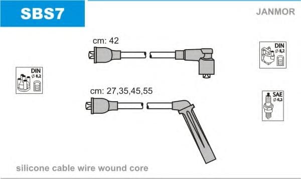 SBS7 Janmor Комплект проводов зажигания