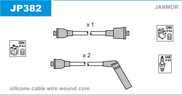 JP382 Janmor Комплект проводов зажигания для Daihatsu Cuore