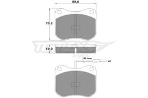 1042 Tomex Гальмівні колодки для Peugeot 505
