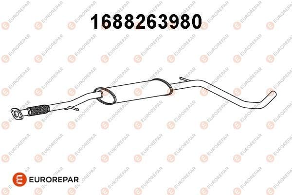 1688263980 Eurorepar Средний глушитель выхлопных газов для Fiat Panda