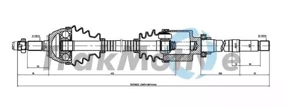 300187 TrakMotive Піввісь для Citroen Xsara