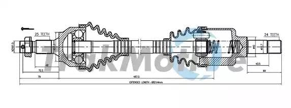 300230 TrakMotive Полуось для Citroen C3 Picasso