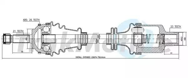 300697 TrakMotive Піввісь