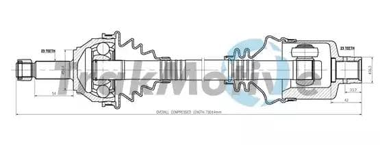 300742 TrakMotive Полуось для Renault Laguna