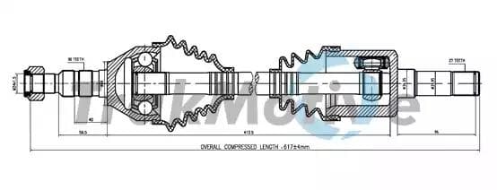 301093 TrakMotive Полуось для Opel Insignia