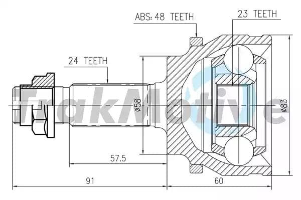 400411 TrakMotive ШРУС для Toyota Yaris
